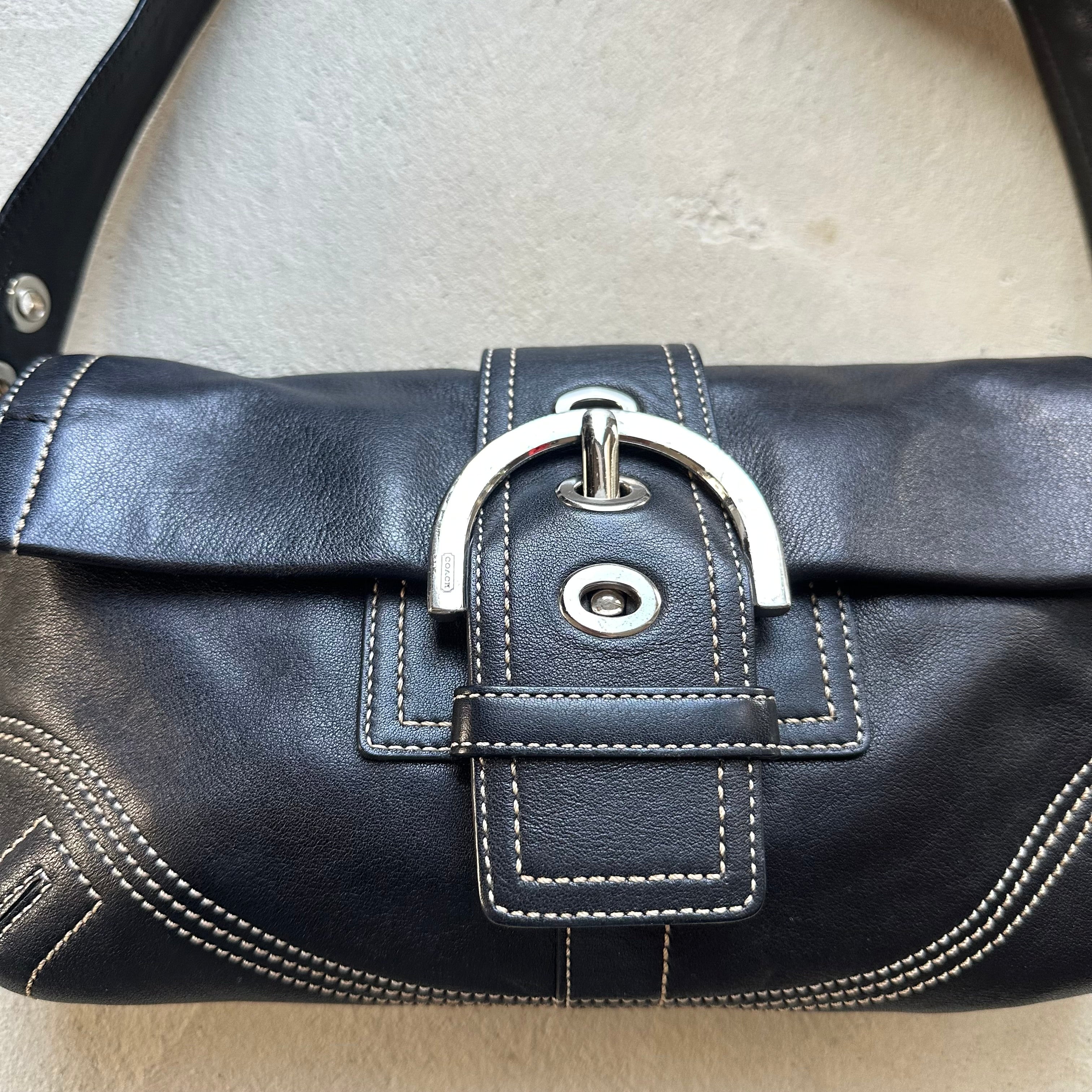 vintage y2k coach black square soho shoulder bag 1