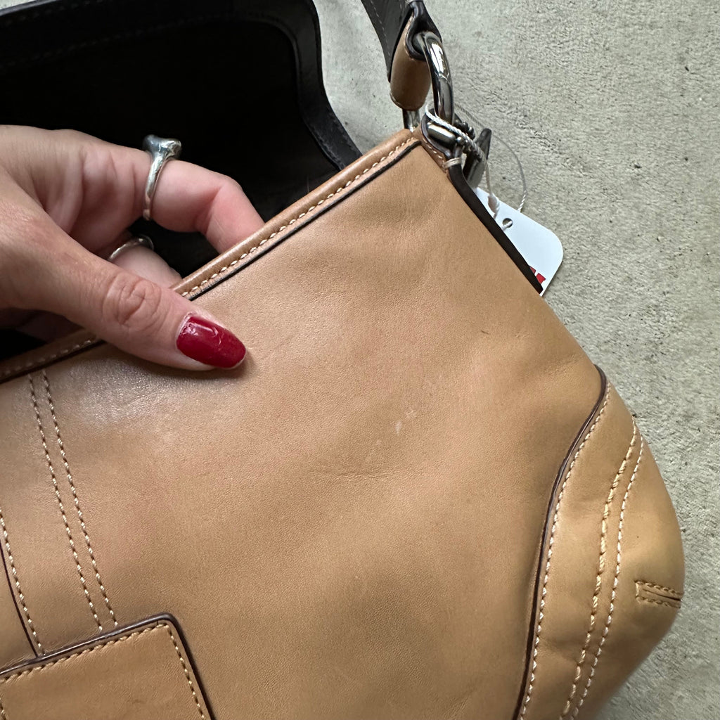 vintage y2k coach tan leather soho shoulder bag