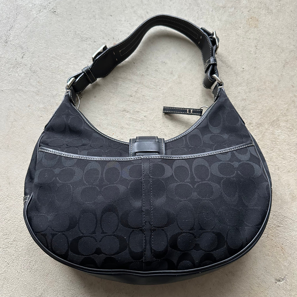 vintage y2k coach black mini hampton shoulder bag 1