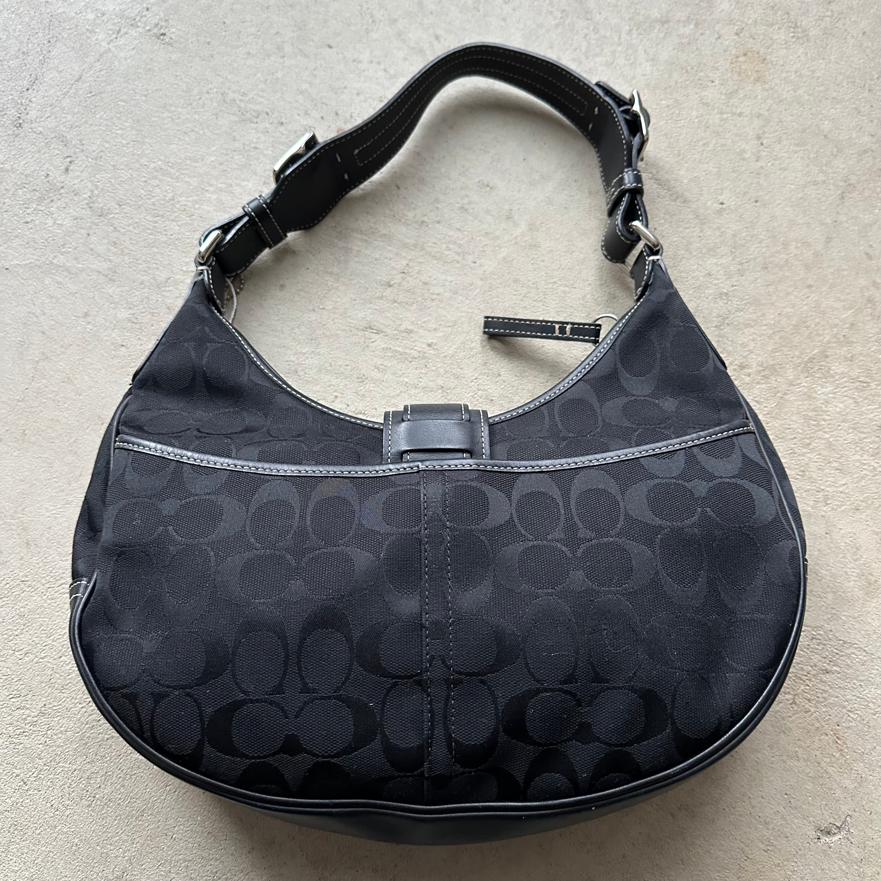 vintage y2k coach black mini hampton shoulder bag 1