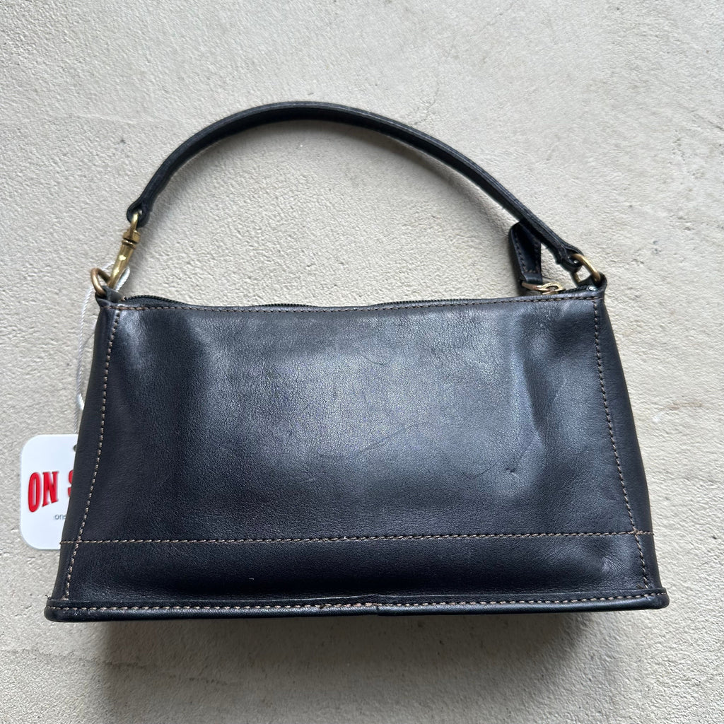 vintage y2k coach black leather demi style shoulder bag