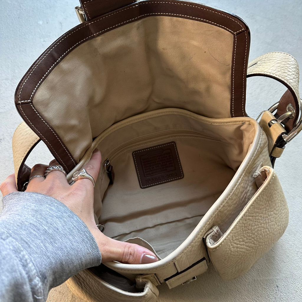vintage y2k coach tan square soho leather shoulder bag