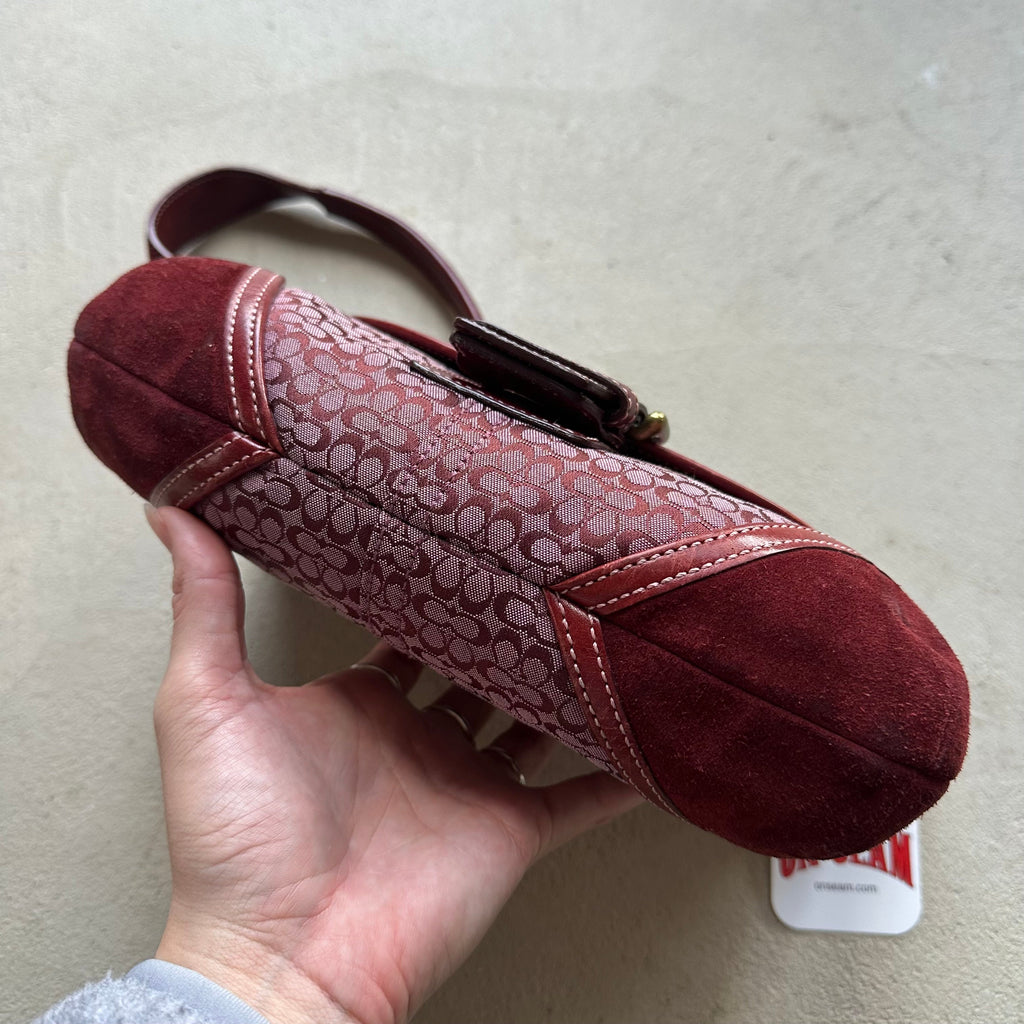 rare vintage y2k coach burgundy mini soho shoulder bag