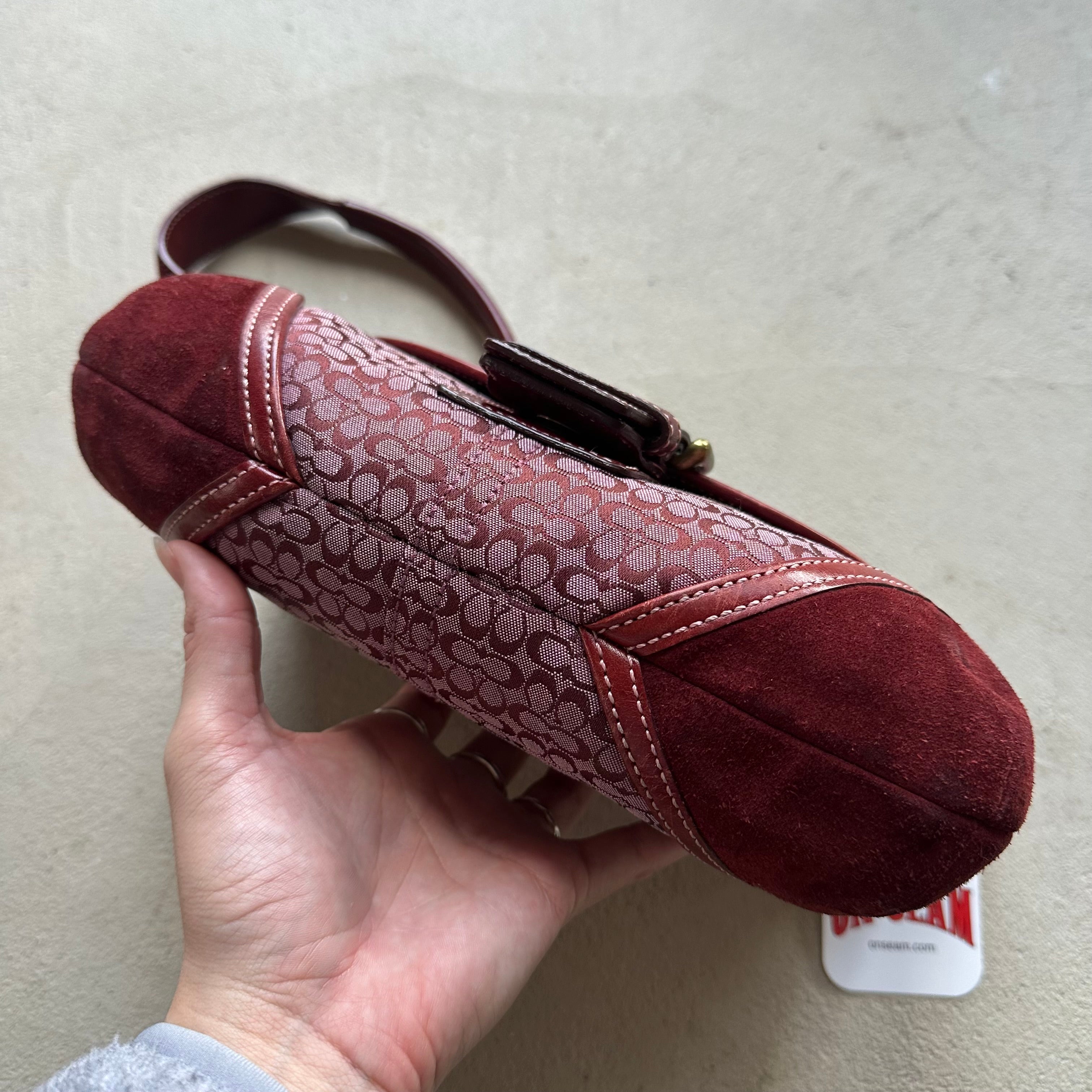 rare vintage y2k coach burgundy mini soho shoulder bag