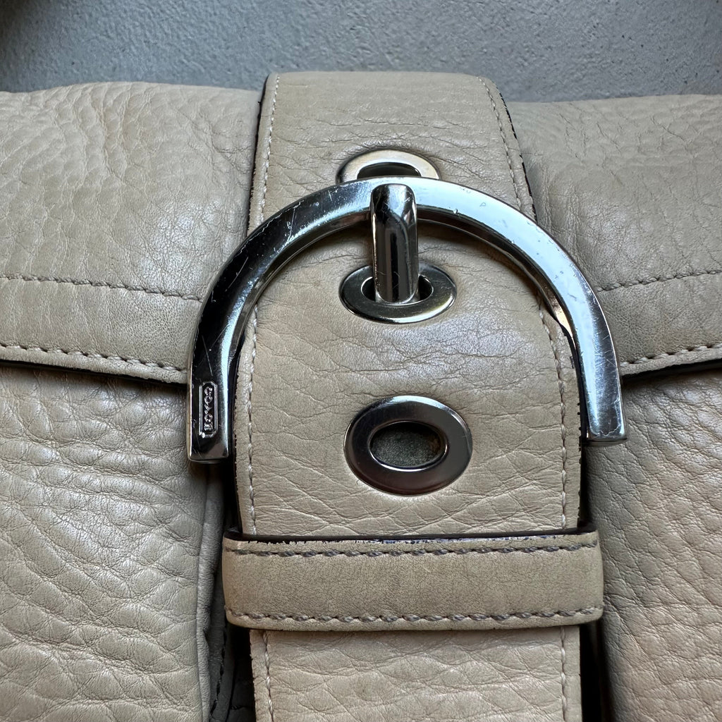 vintage y2k coach tan square soho leather shoulder bag