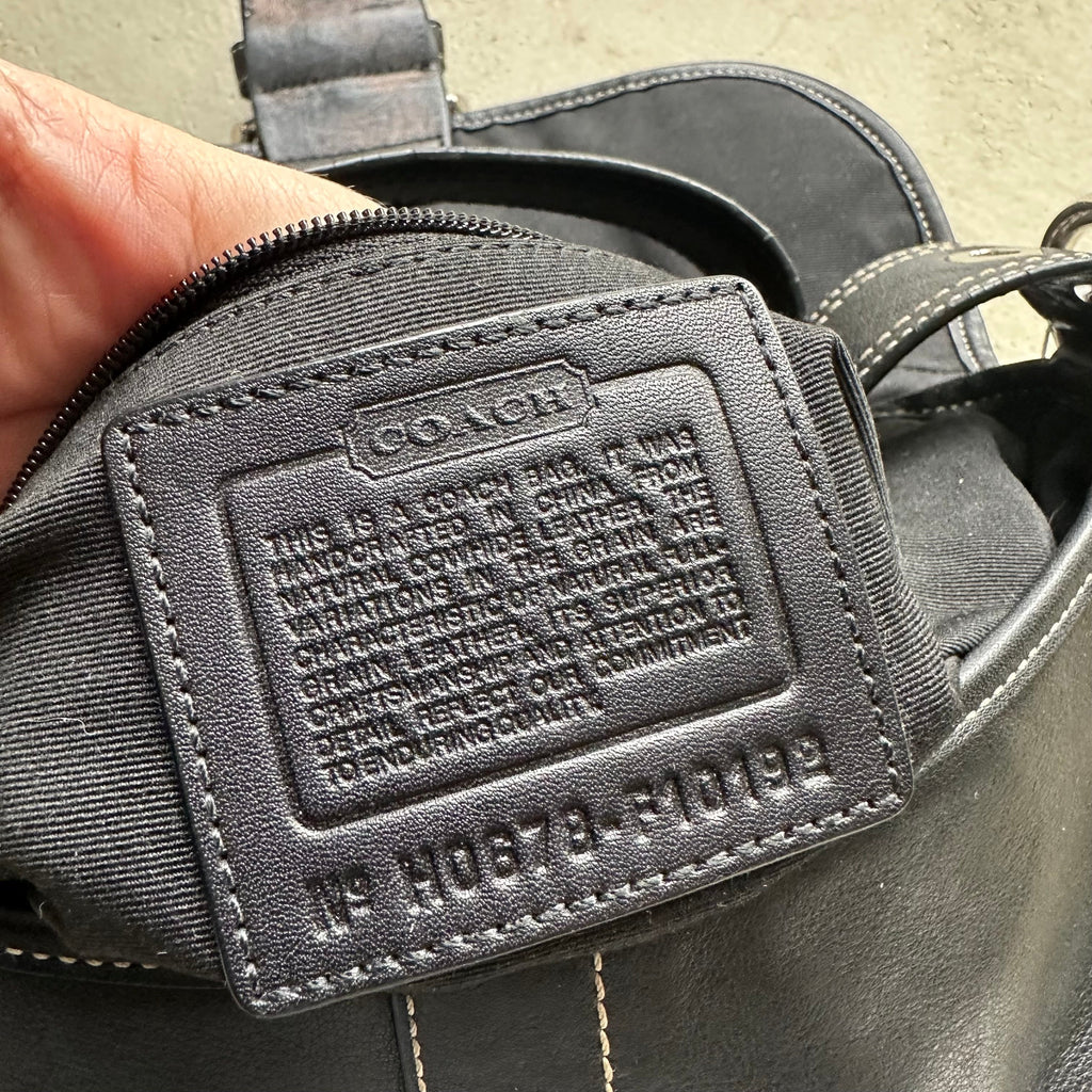 vintage y2k coach black leather soho shoulder bag 25