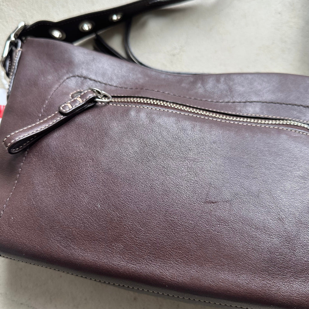vintage y2k coach brown leather shoulder bag 5