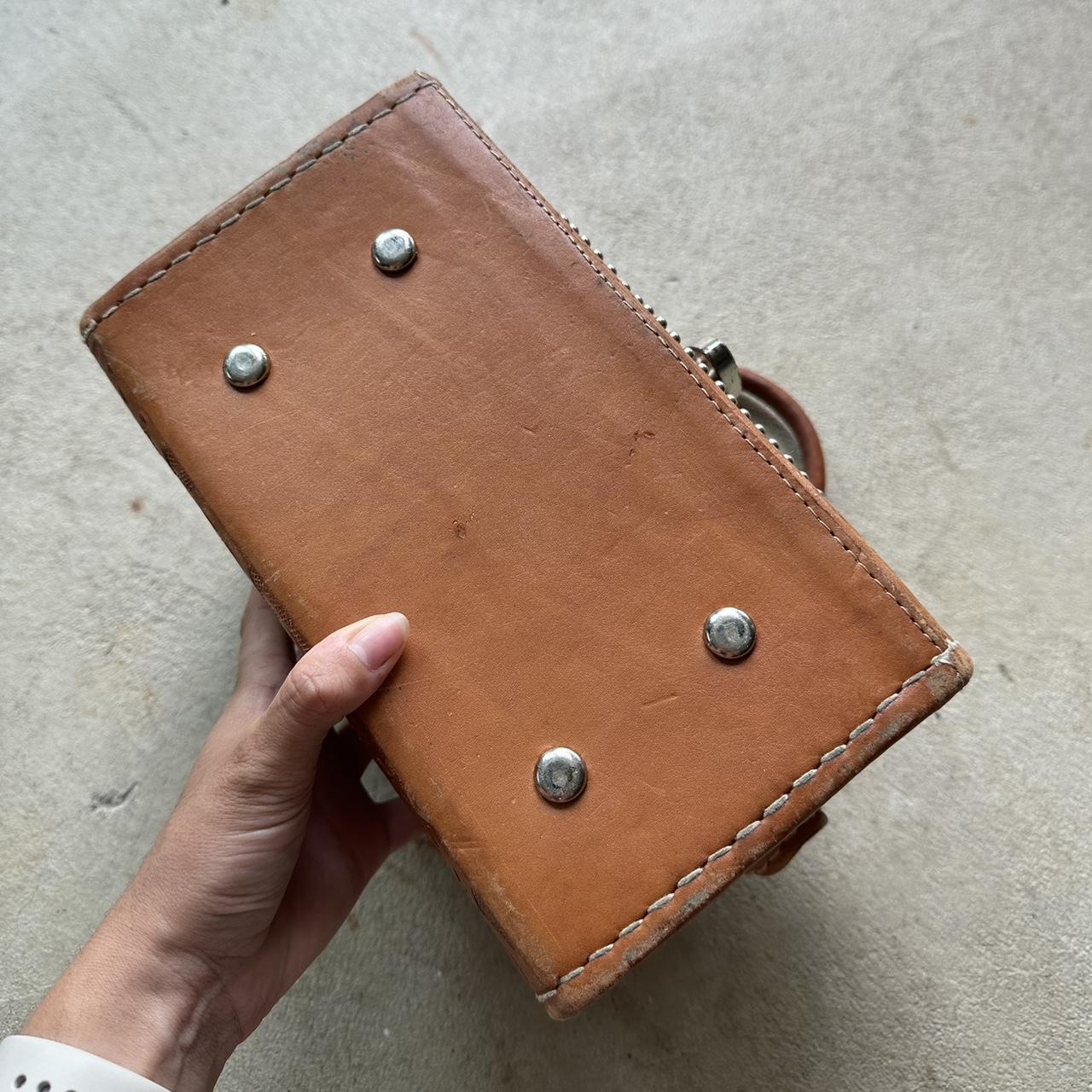 vintage american west western style tan leather handbag