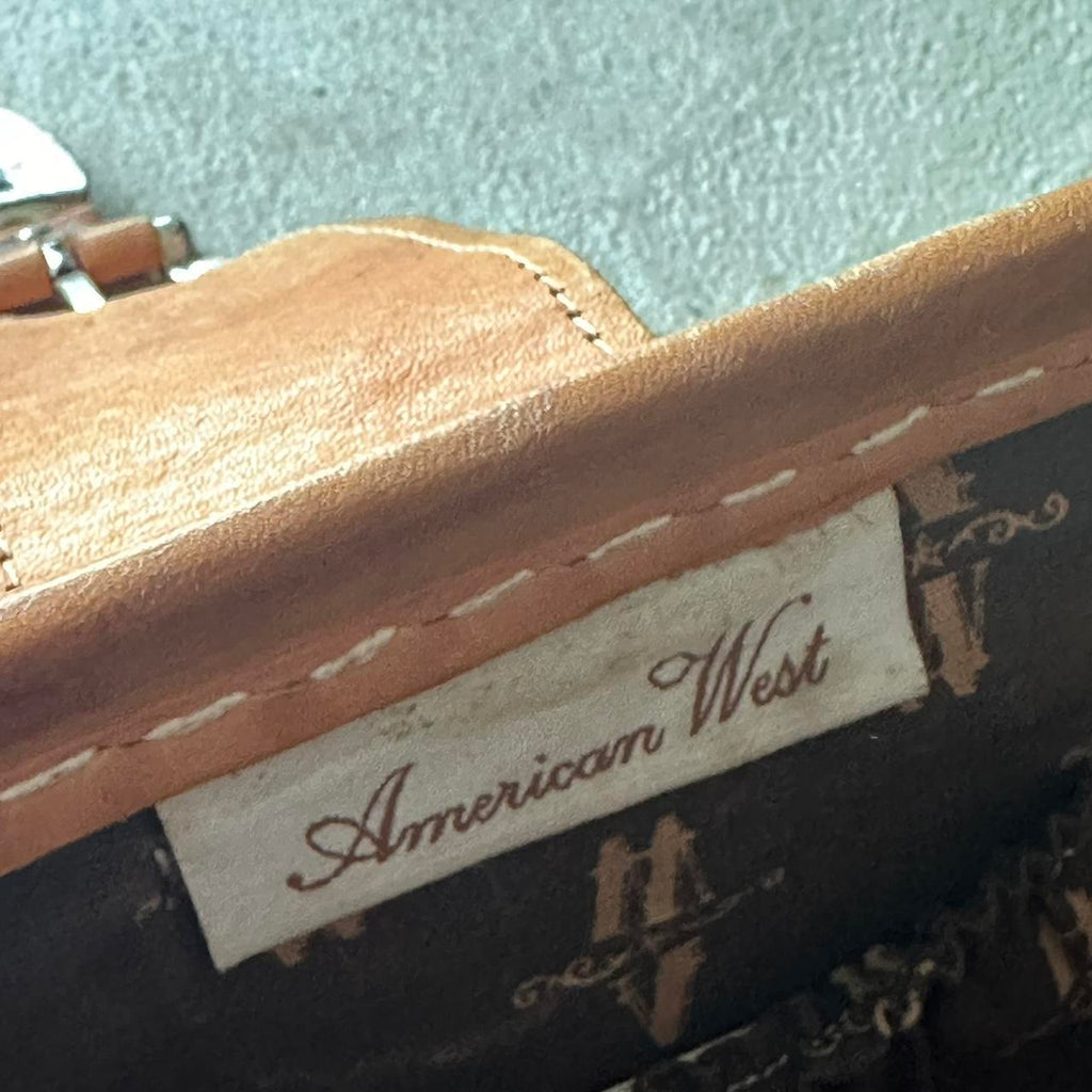 vintage american west western style tan leather handbag