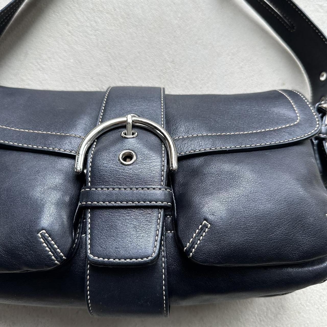 vintage y2k coach black square soho leather shoulder bag 16
