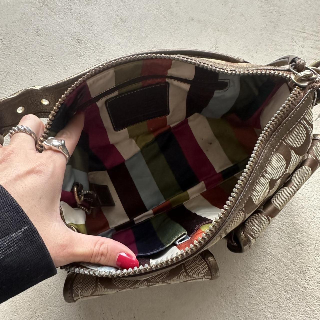 vintage y2k coach tan metallic shoulder bag