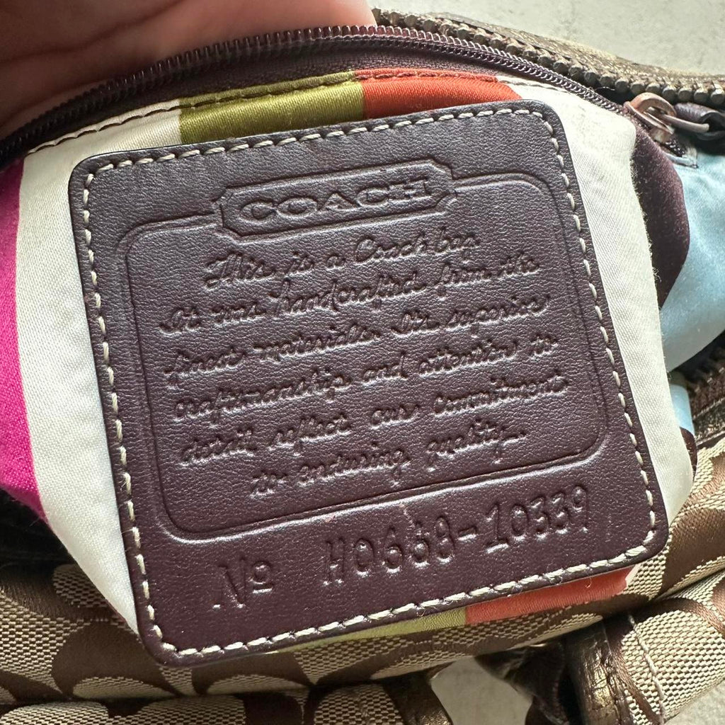 vintage y2k coach tan metallic shoulder bag