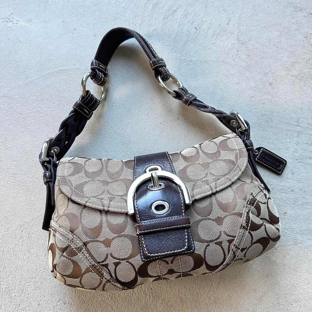 vintage y2k coach tan mini soho shoulder bag 24