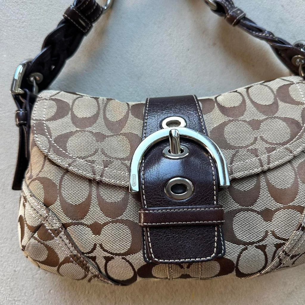 vintage y2k coach white leather mini soho shoulder bag 8