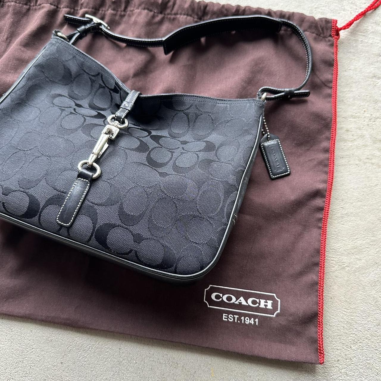 vintage y2k coach black canvas shoulder bag 1
