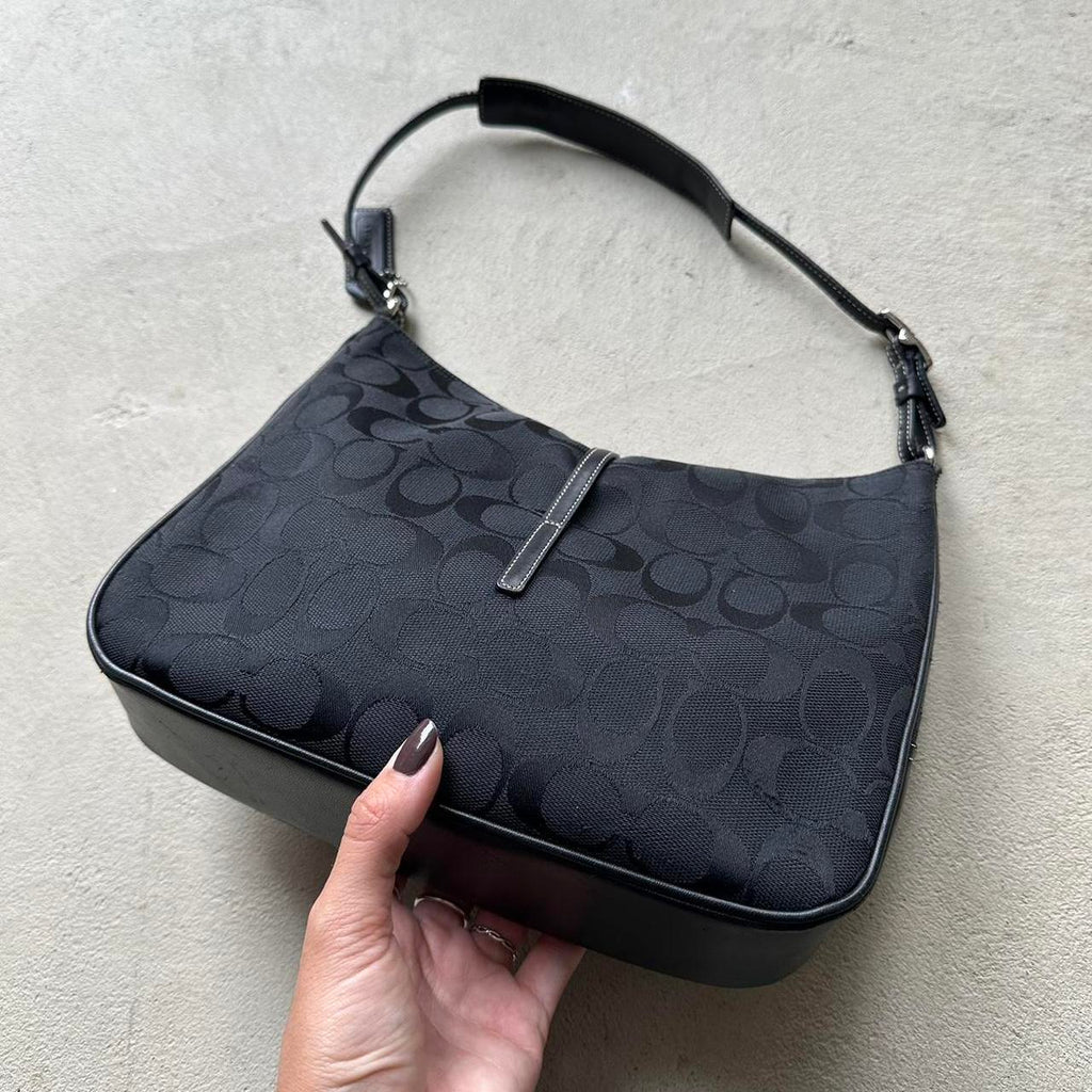 vintage y2k coach black canvas shoulder bag 1