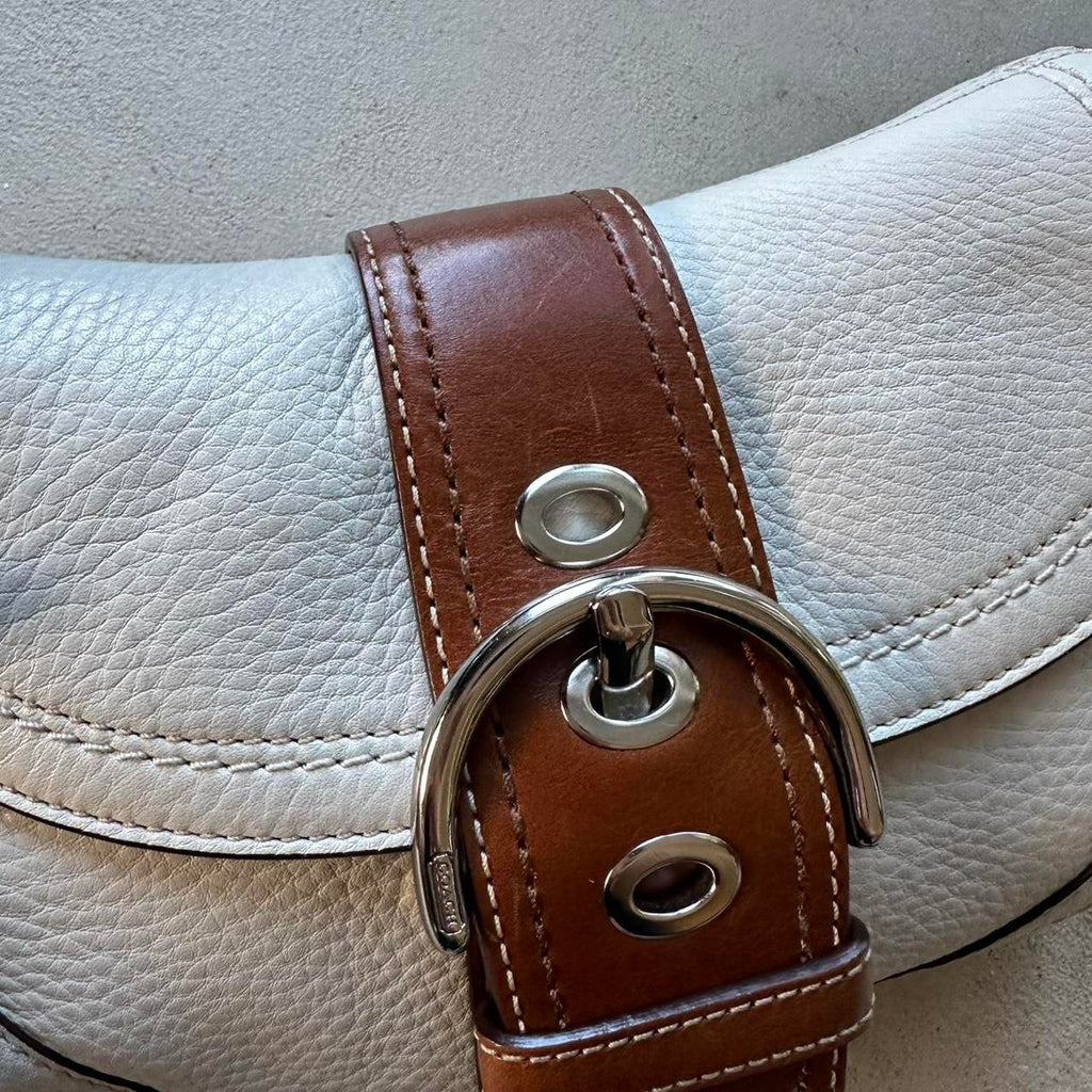 vintage y2k coach white leather mini soho shoulder bag 8