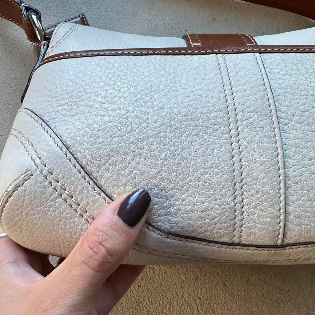 vintage y2k coach white leather mini soho shoulder bag 8