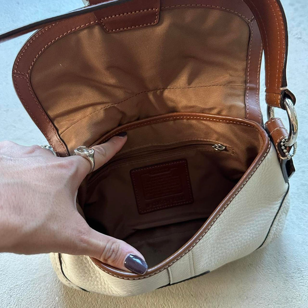 vintage y2k coach white leather mini soho shoulder bag 8