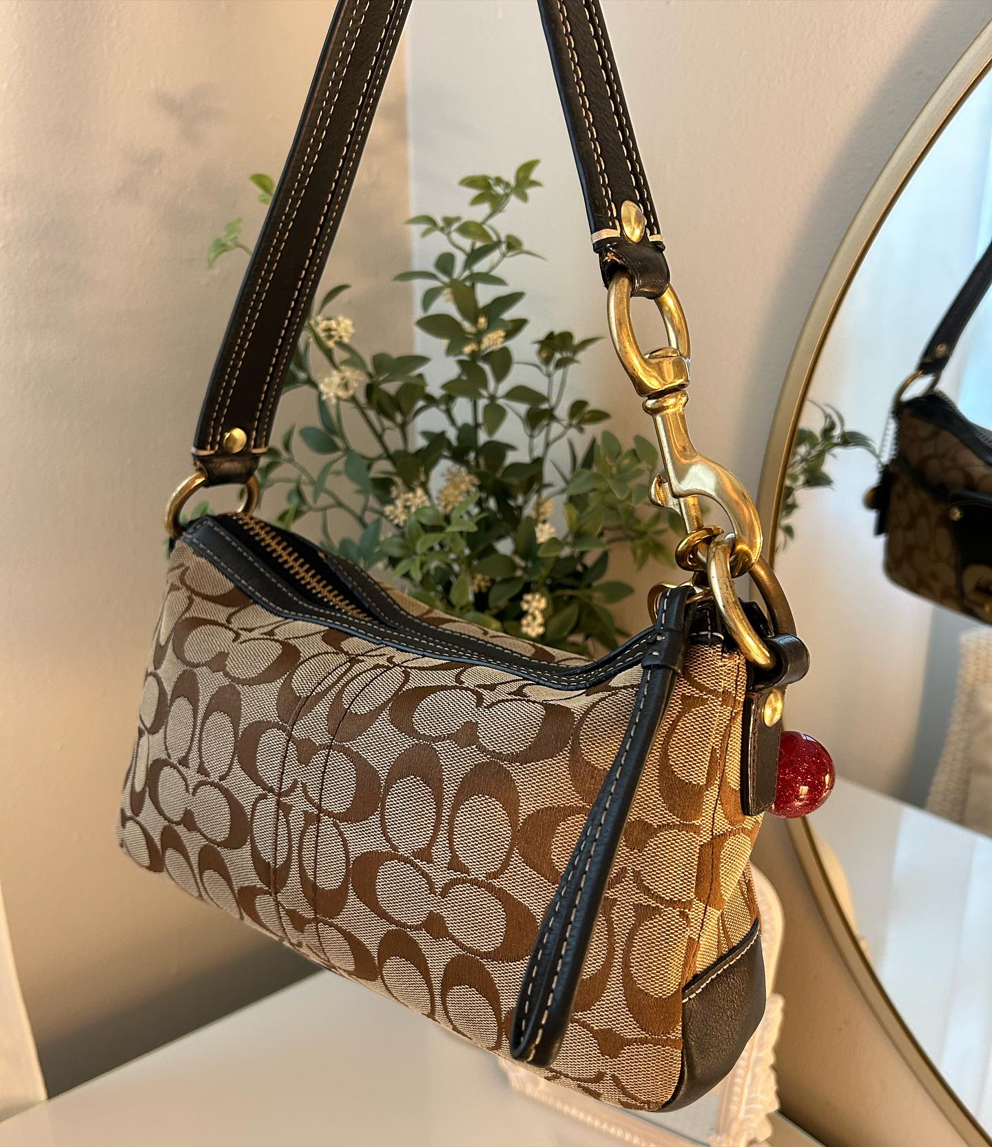black and tan coach vintage bag