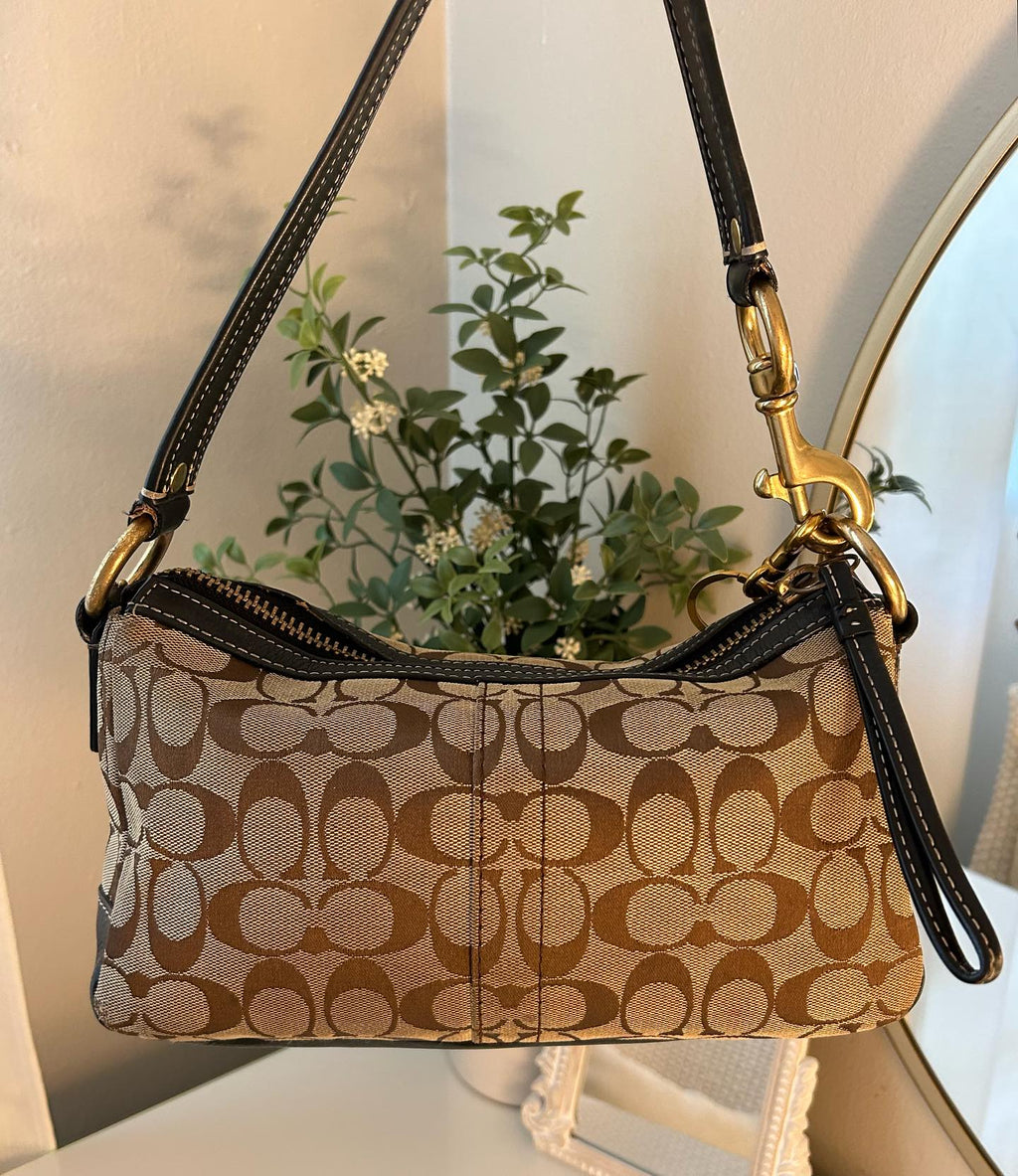 black and tan coach vintage bag