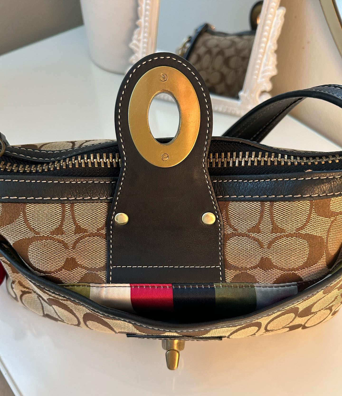 black and tan coach vintage bag