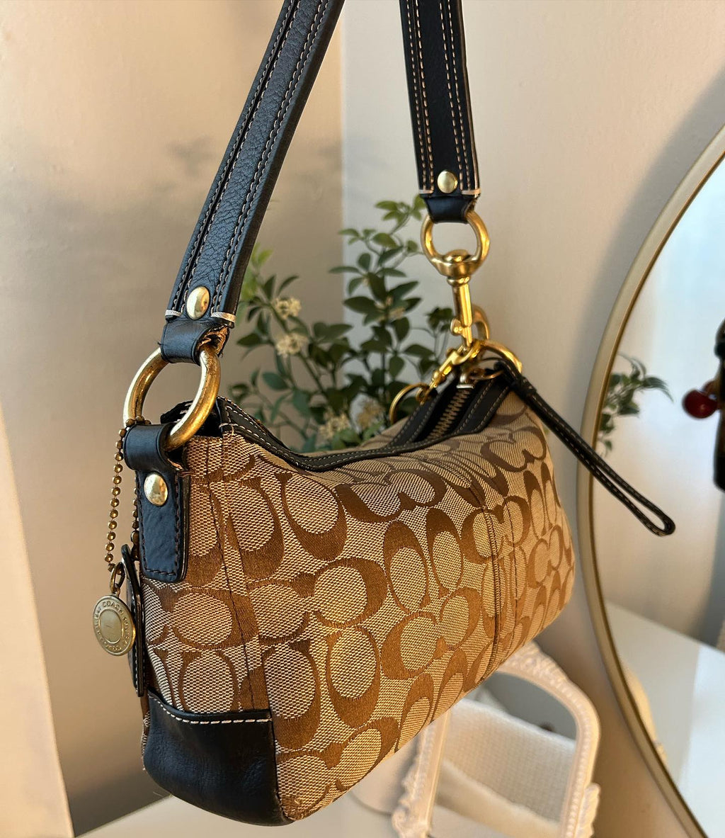 black and tan coach vintage bag