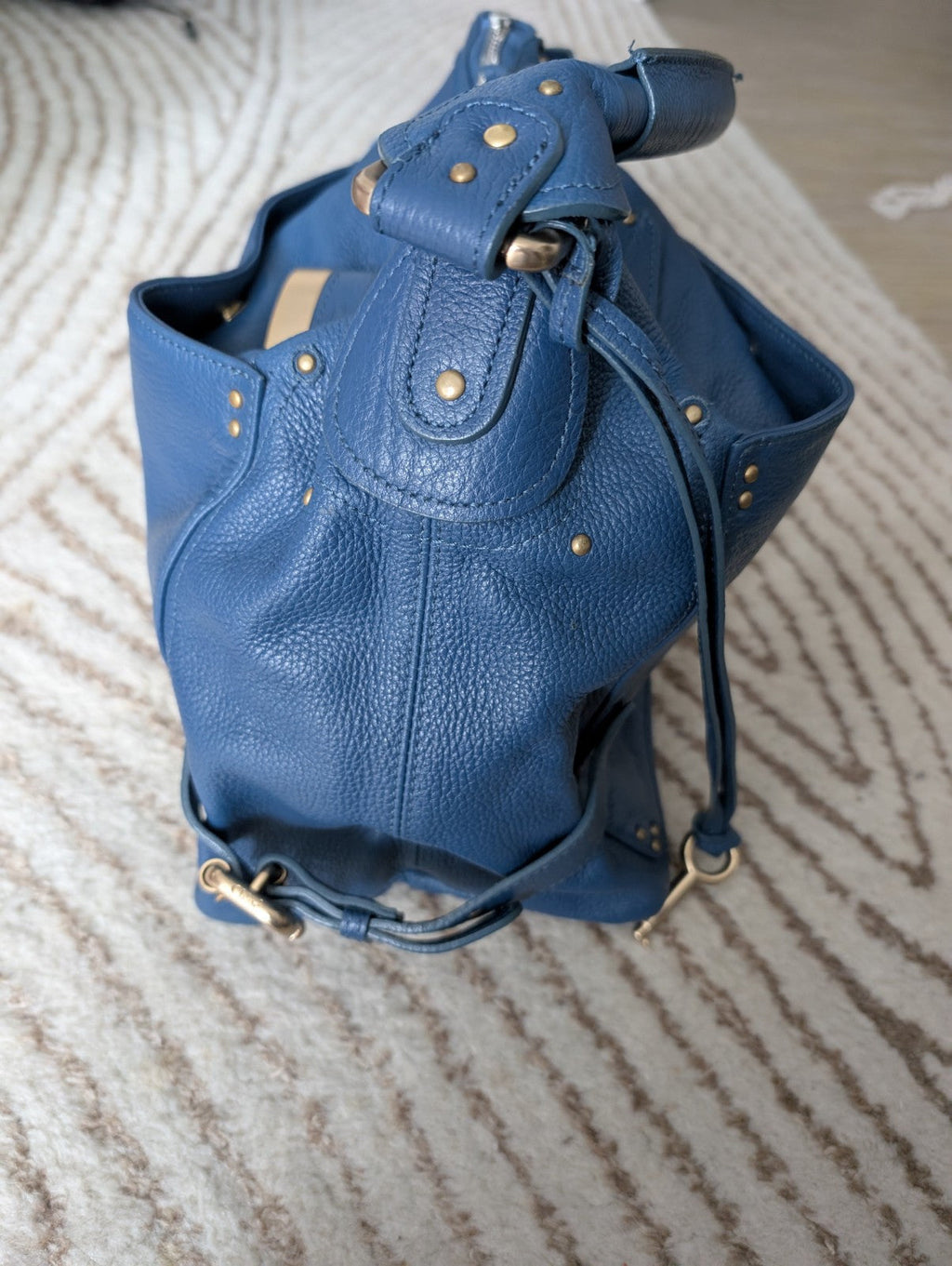 y2k Chloe paddington large hand bag blue leather cadena padlock used 202501m