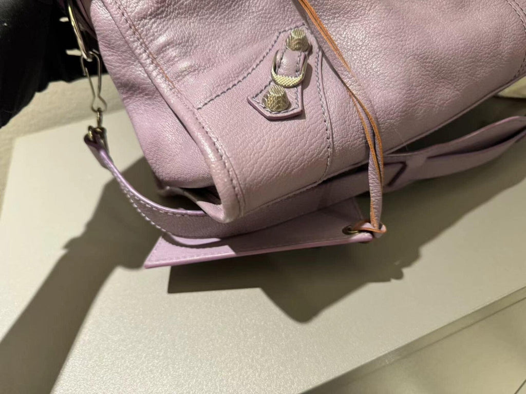 Balenciaga Giant City Part Time Shoulder Bag Purple Used Condition Wonderful