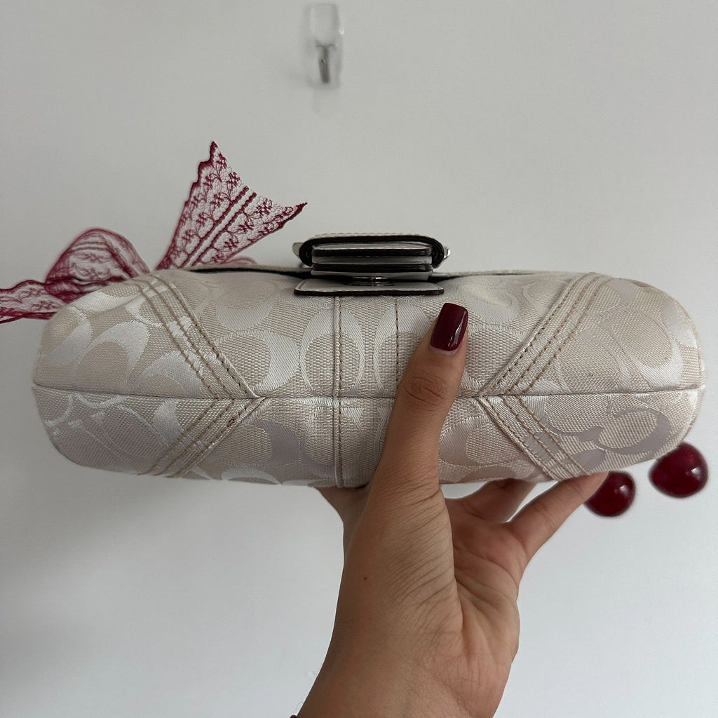 y2k coach white monogram soho bag