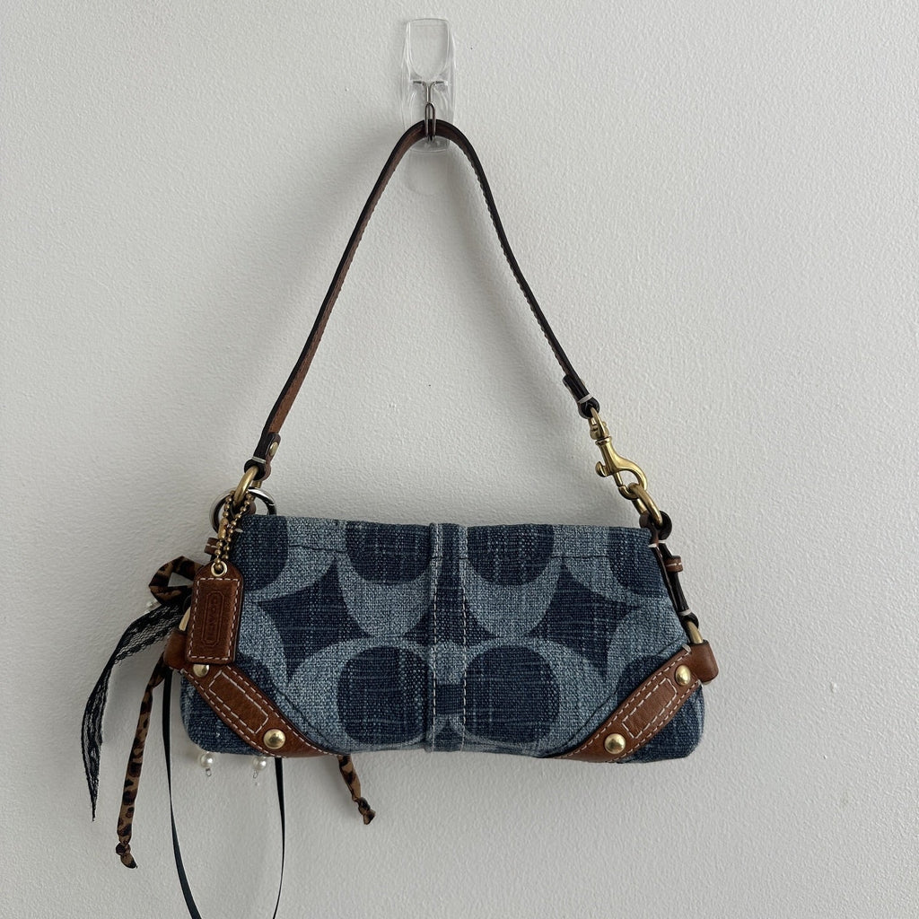 y2k coach denim mini bag
