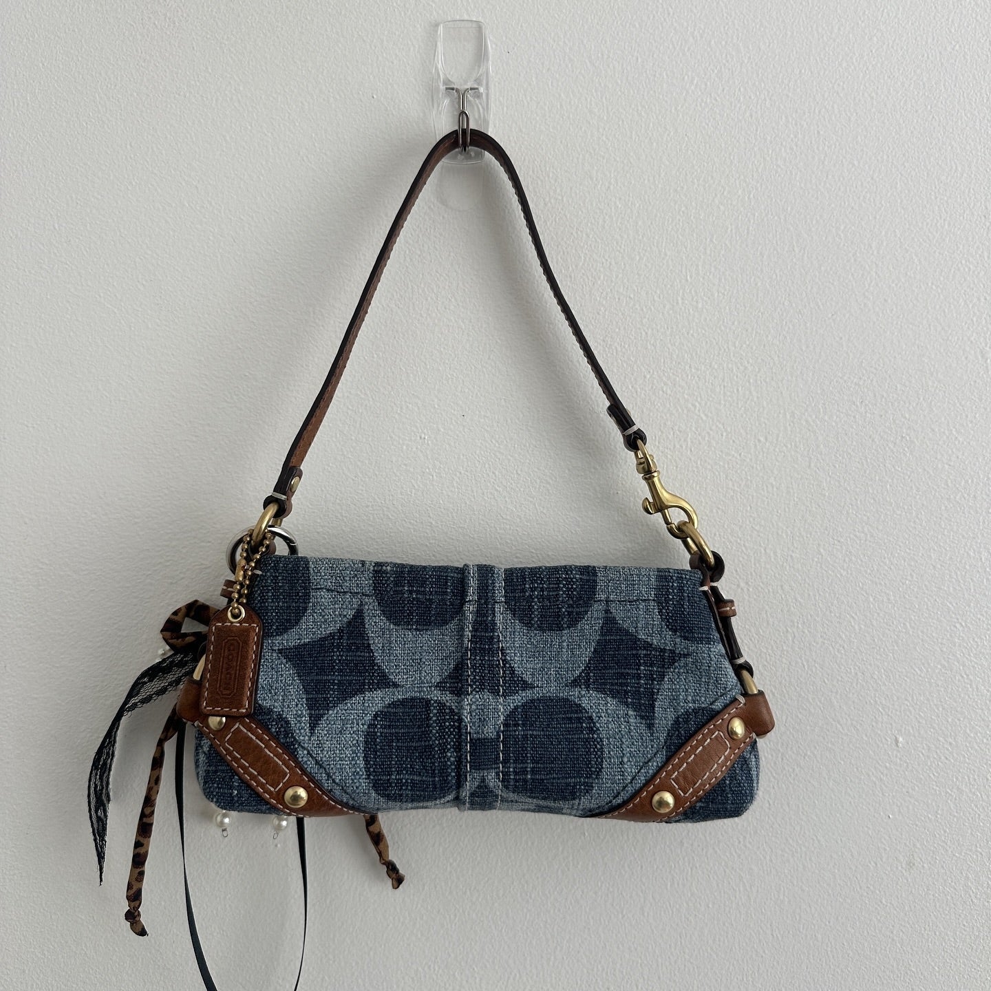 y2k coach denim mini bag