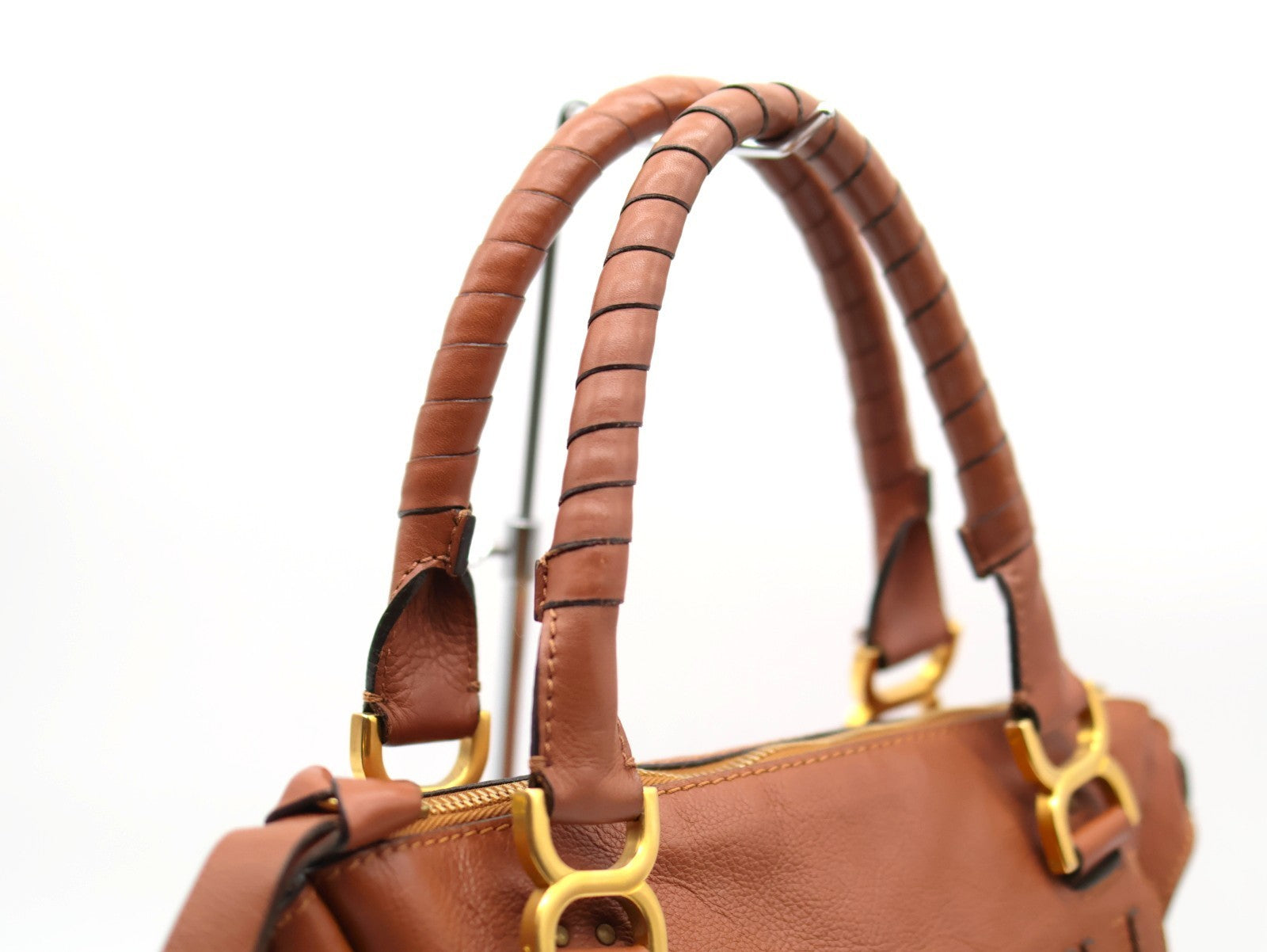 Chloe Marcie Hand Bag Brown Authentic