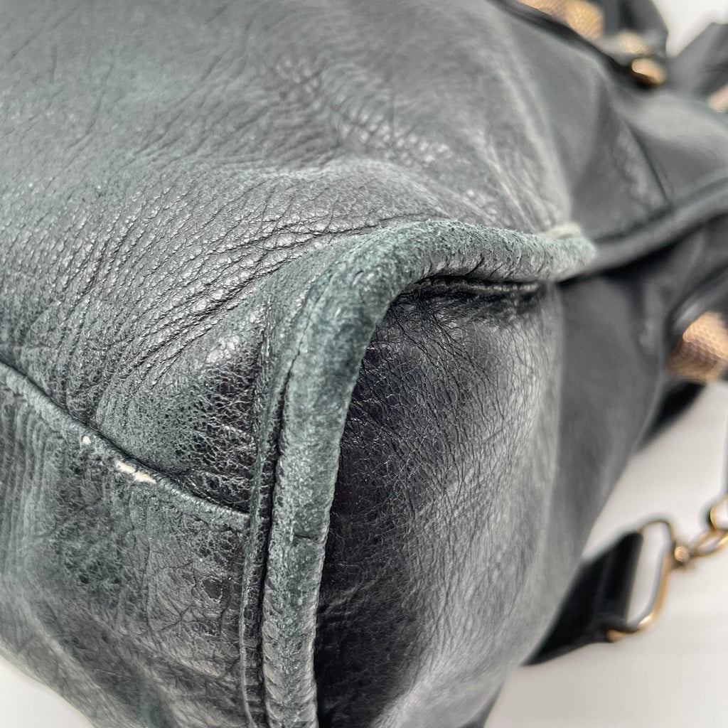 BALENCIAGA The Giant City 2way Shoulder Handbag Black Y2K Editors Bag Auth