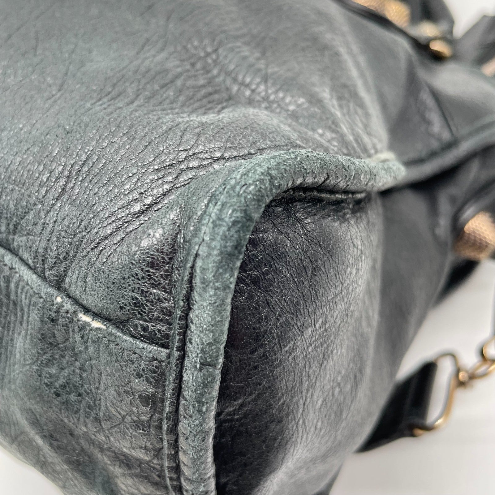 BALENCIAGA The Giant City 2way Shoulder Handbag Black Y2K Editors Bag Auth