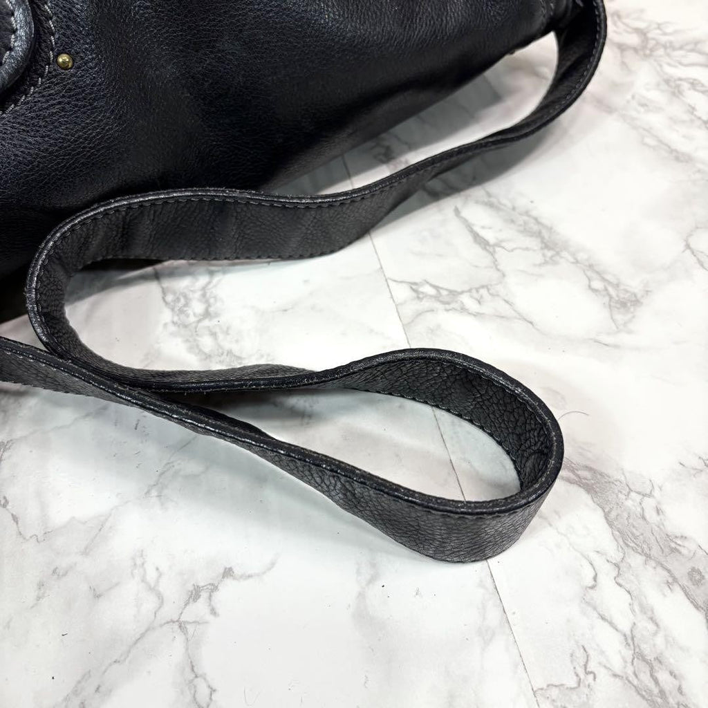 Chloe paddington 2way hand bag shoulder bag leather black padlock key used 32914