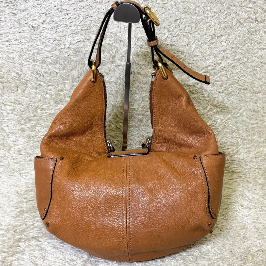 Authentic Chloe Paddington Leather Shoulder Bag One-Handle Brown Camel Rare GOOD