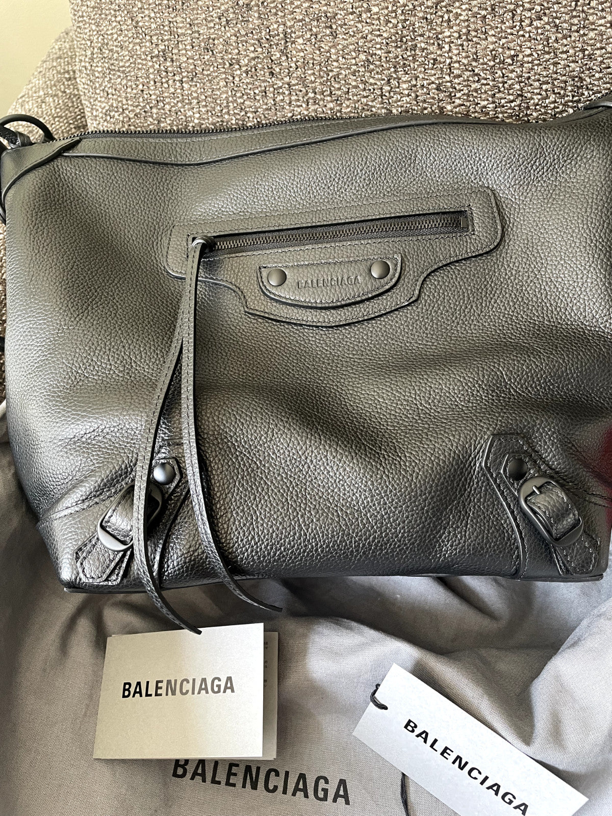 Balenciaga small Neo classic Leather Hobo Shoulder bag Black (Authentic)