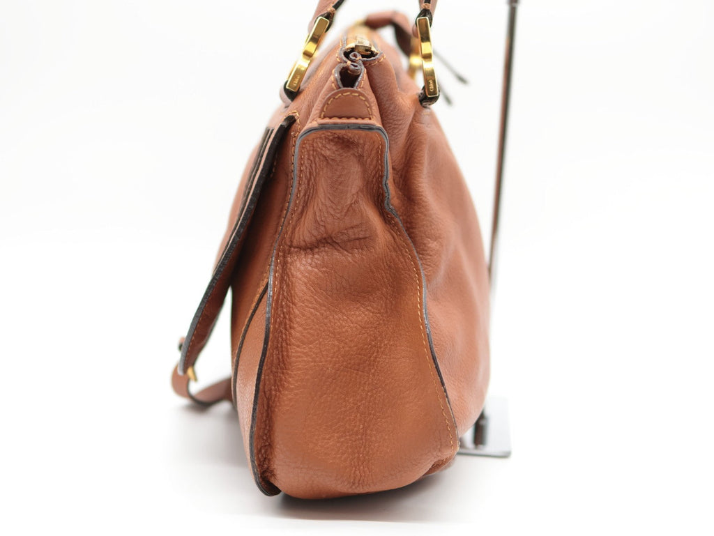 Chloe Marcie Hand Bag Brown Authentic