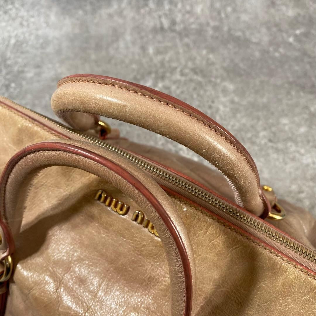 miu miu Vitello Lux side ribbon 2way bag Luxury designer feminine handbag italy