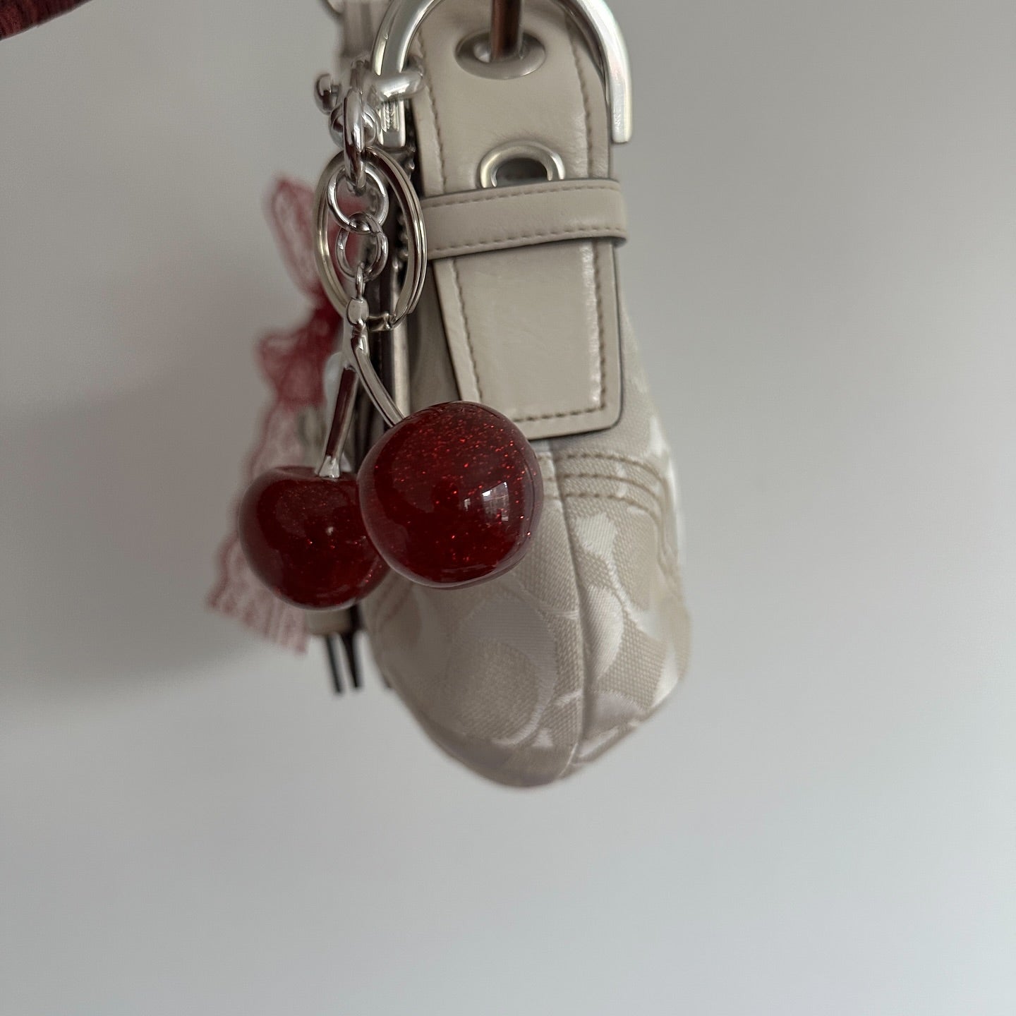 y2k coach white monogram soho bag