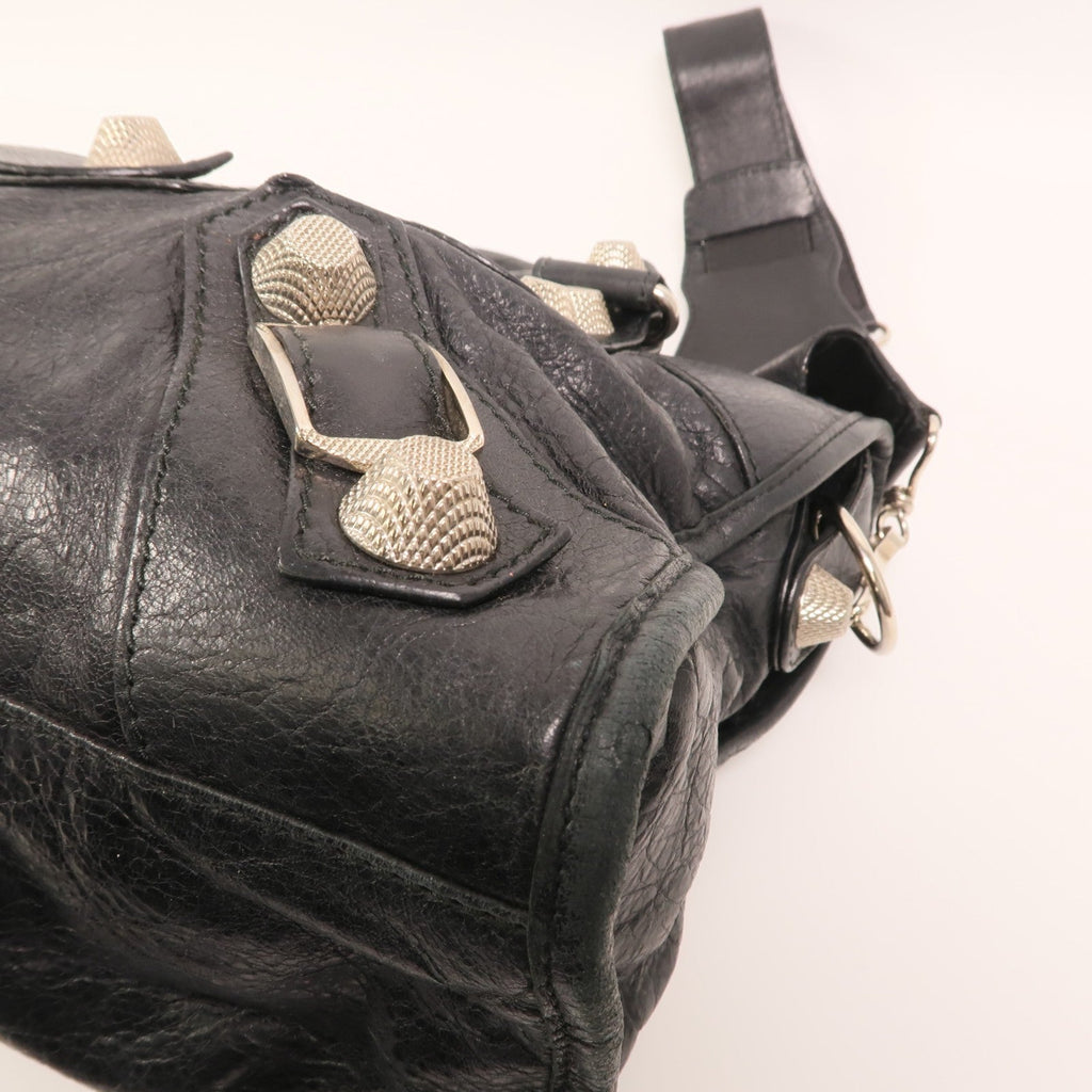 BALENCIAGA SHW City Bag 2 Way Shoulder Bag 173084 Calfskin Leather Black
