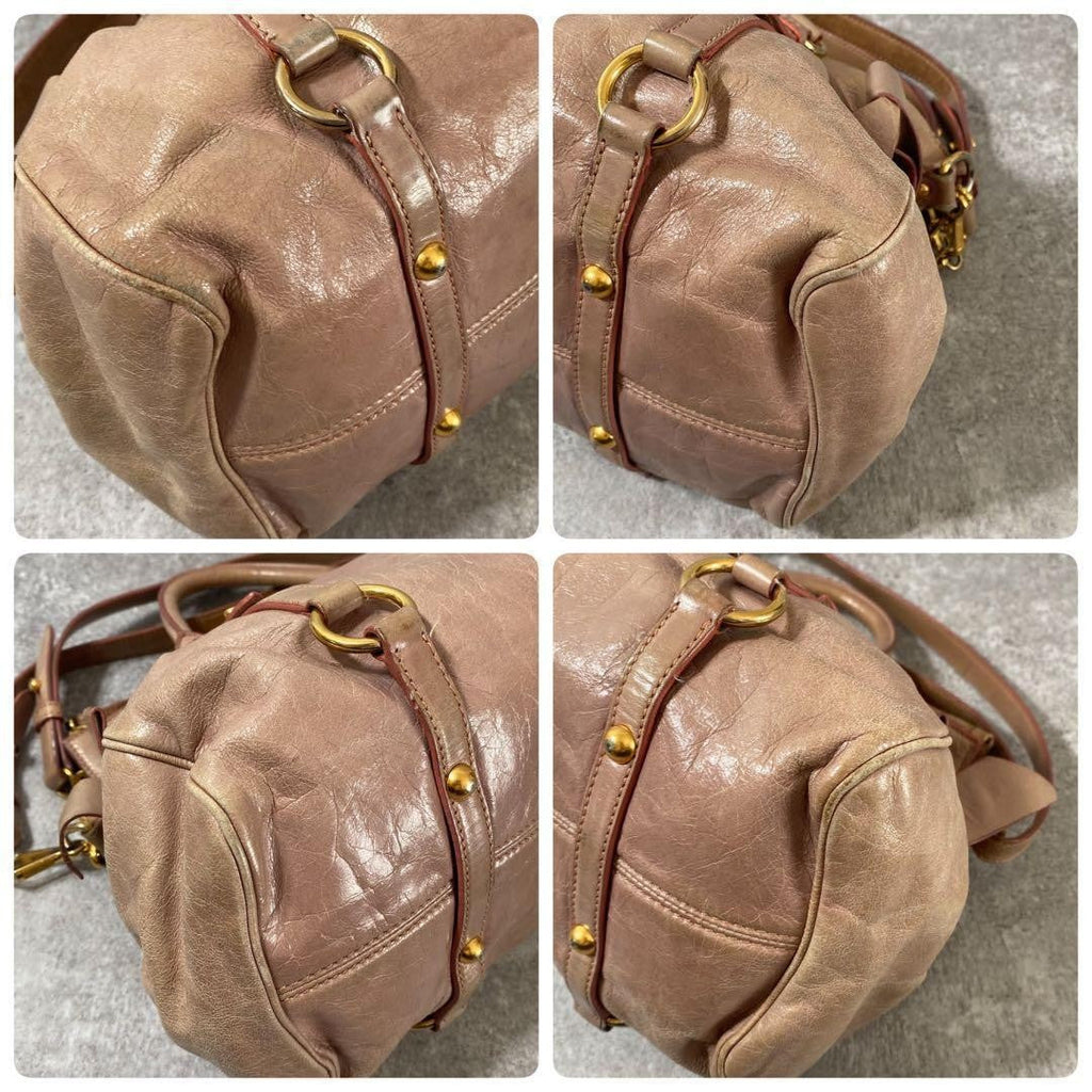 miu miu Vitello Lux side ribbon 2way bag Luxury designer feminine handbag italy
