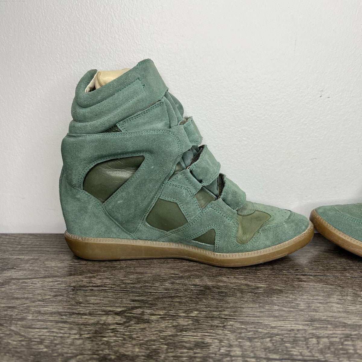 Vintage 2000s Isabel Marant Bekett Size EU40 Wedge Sneaker Used Green Gum Rare
