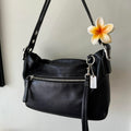 Vintage 90s black leather Coach Legacy East West zip shoulder bag!