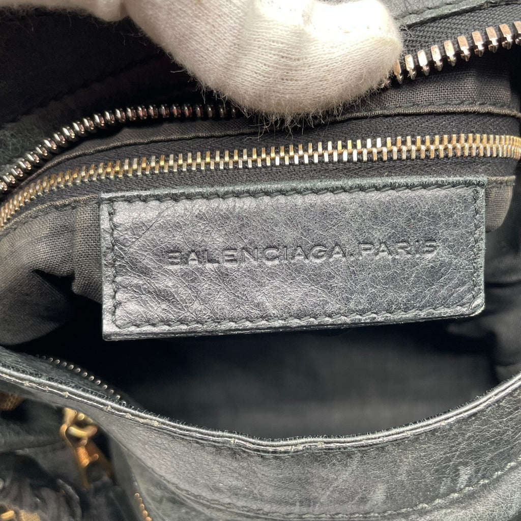 BALENCIAGA The Giant City 2way Shoulder Handbag Black Y2K Editors Bag Auth