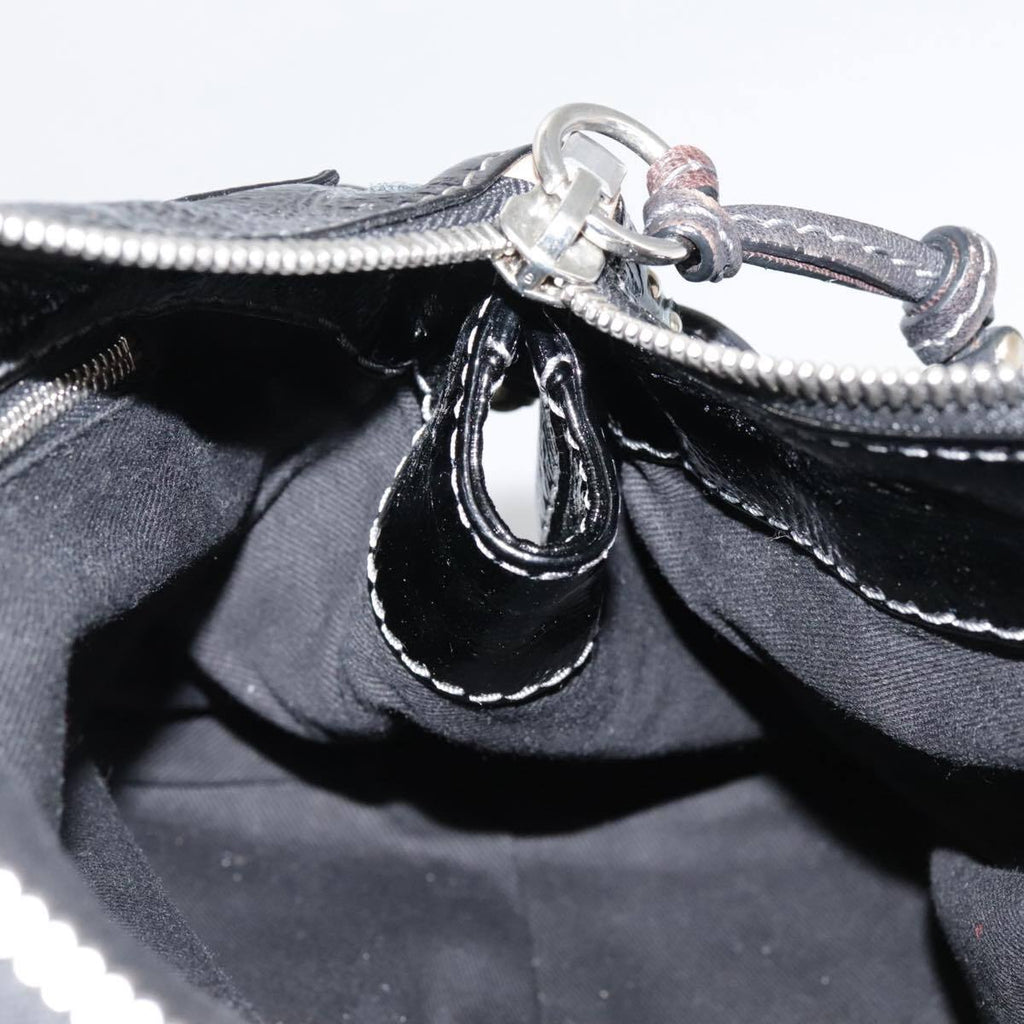 Chloe paddington hand bag enamel black auth mr780