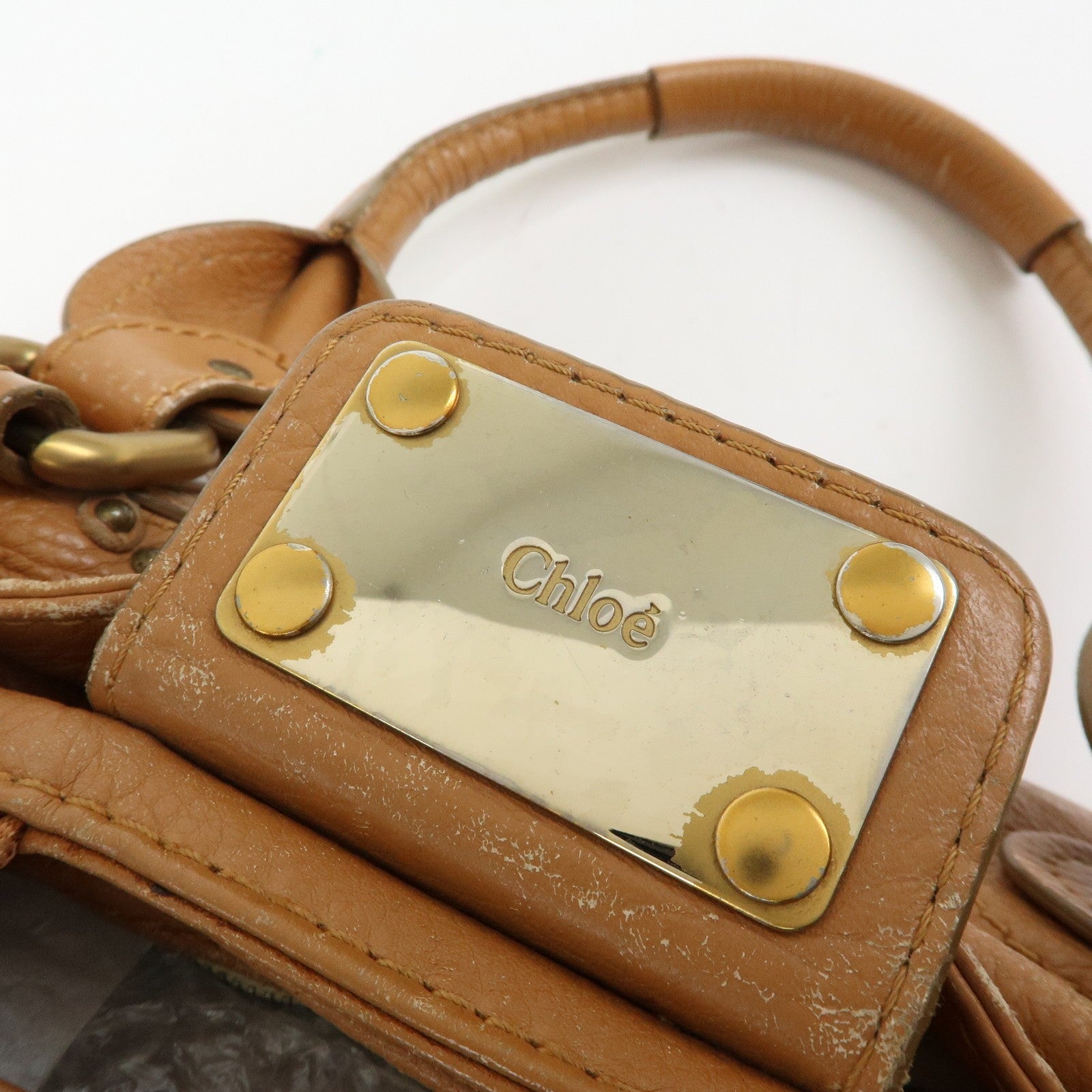 Chloe Paddington Medium Leather Hand Bag Shoulder Bag Brown Authentic Used F/S