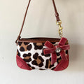 Vintage Y2K Coach rare leopard print calf hair wristlet/mini bag