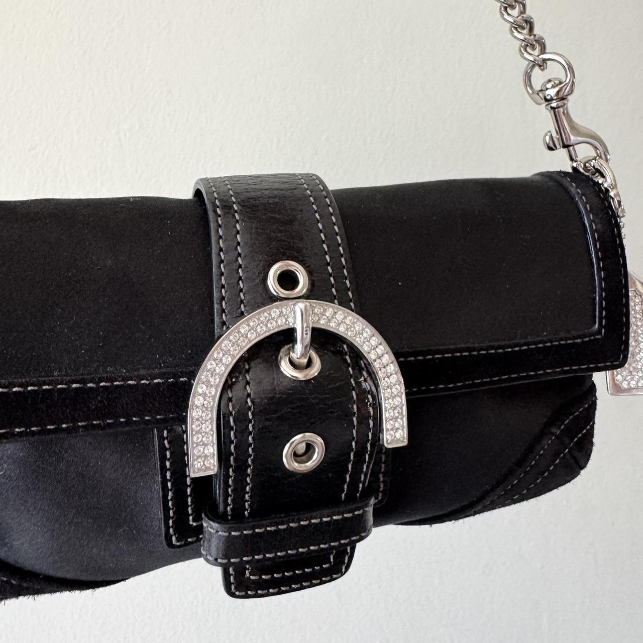Vintage 2004 Coach rare Madison soho in black satin with Swarovski crystals!